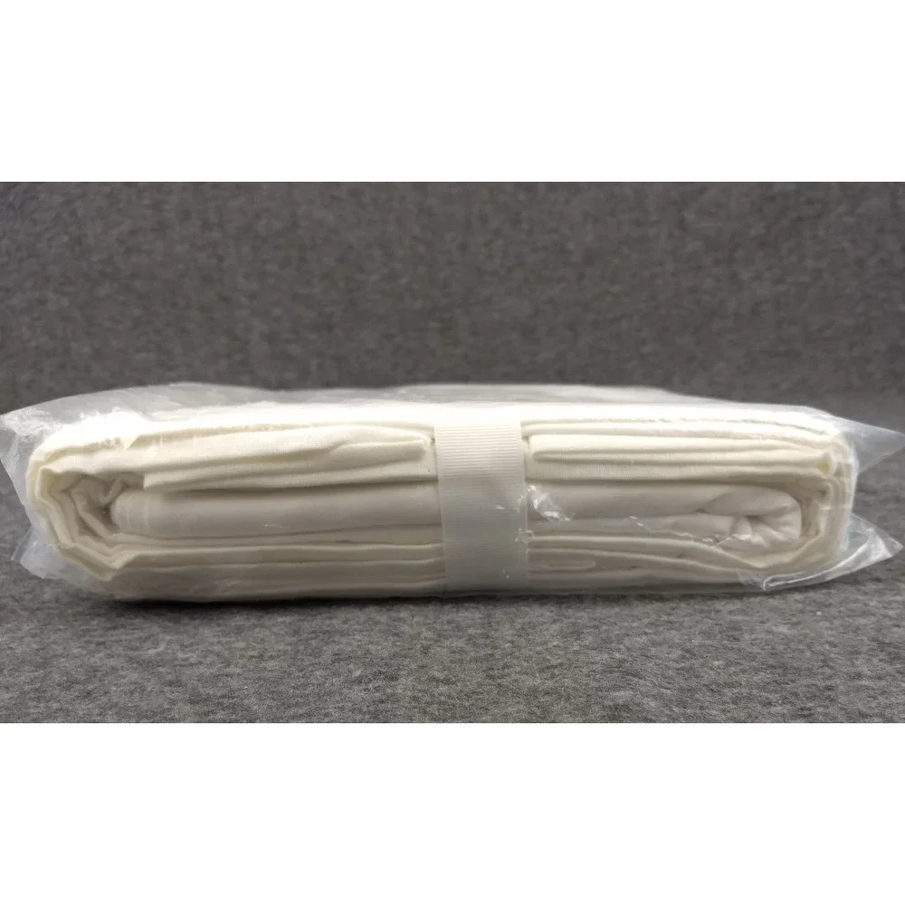 Pottery Barn Essentials Bed Skirt Cal King White Cotton Linen Blend 14